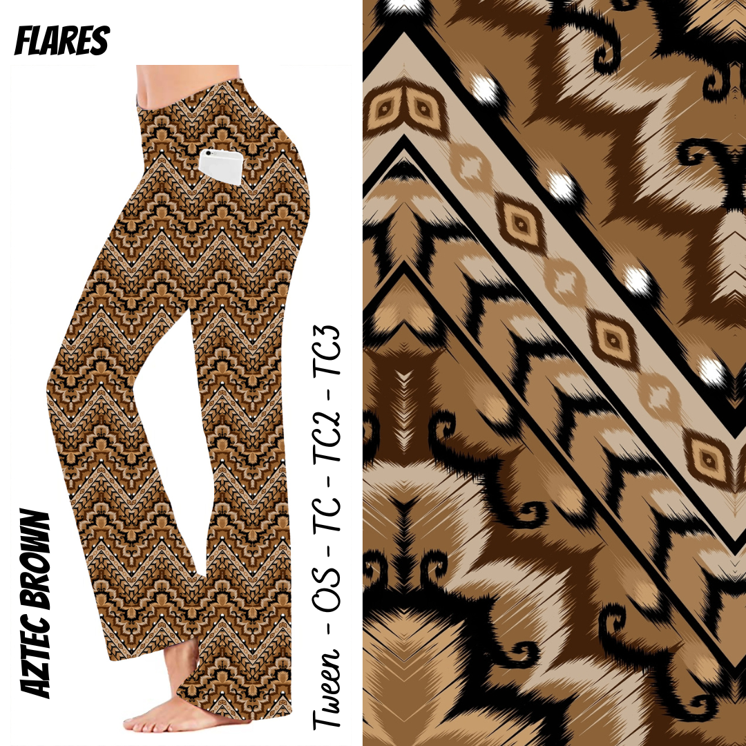 Brown Mineral Wash Yoga Flares with Pockets – Alonna's Legging Land