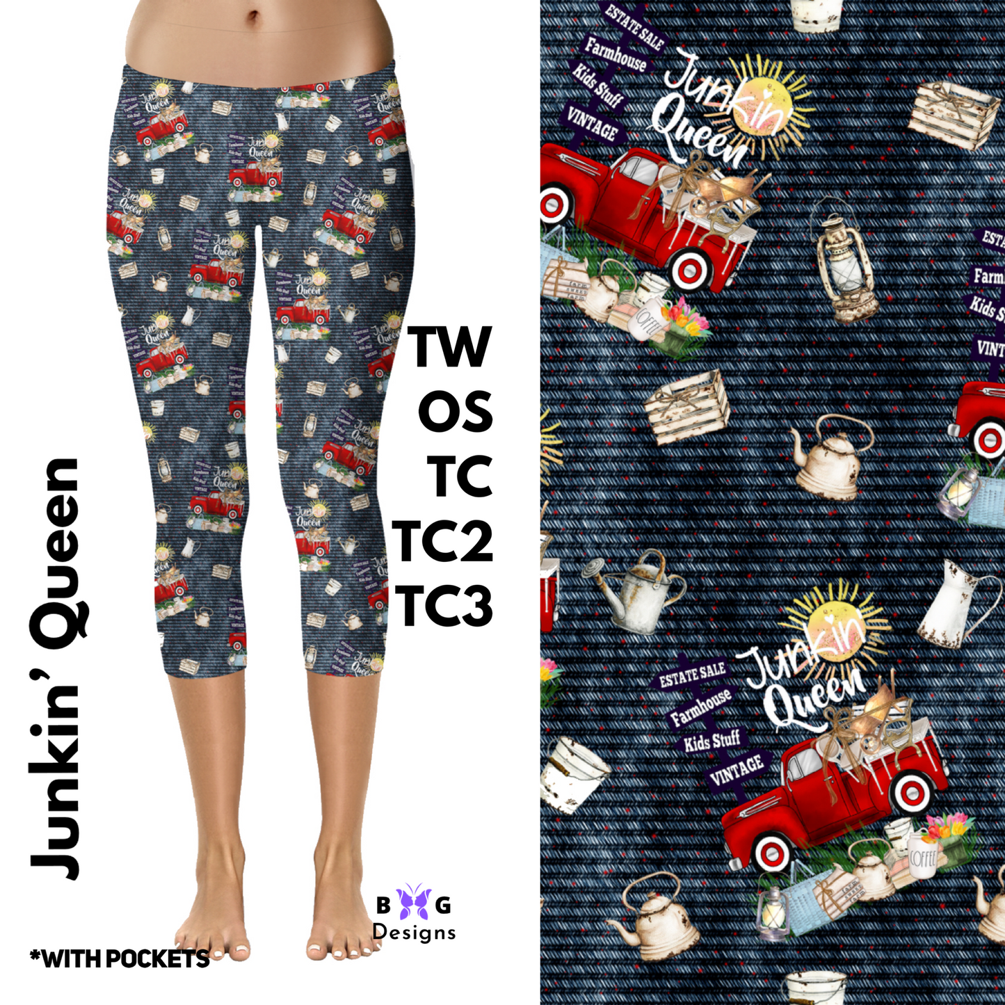 Junkin’ Queen - Capri Leggings with Pockets