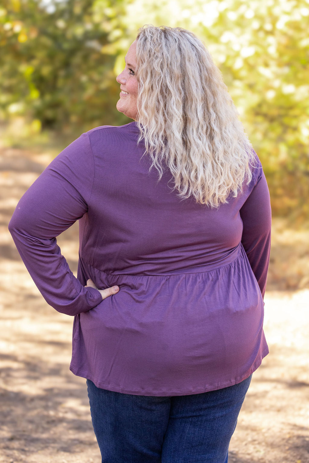 *Clearance* Price Drops in Cart! IN STOCK Long Sleeve Sarah Ruffle - Purple