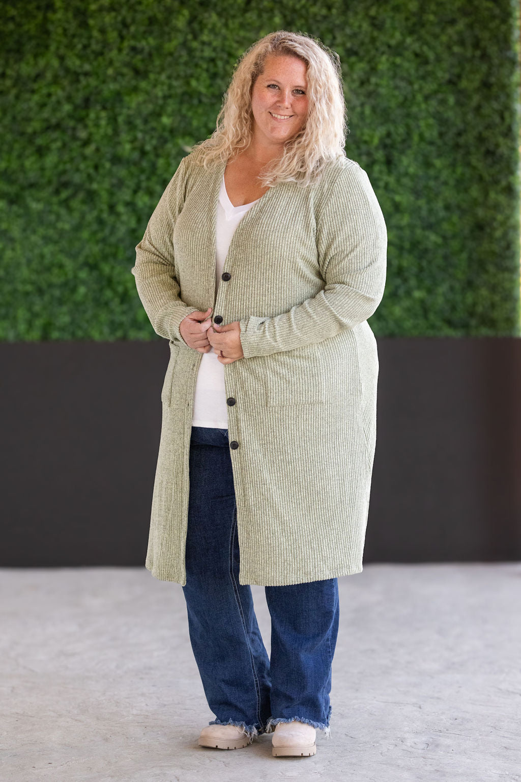 IN STOCK Colbie Ribbed Cardigan - Pistachio