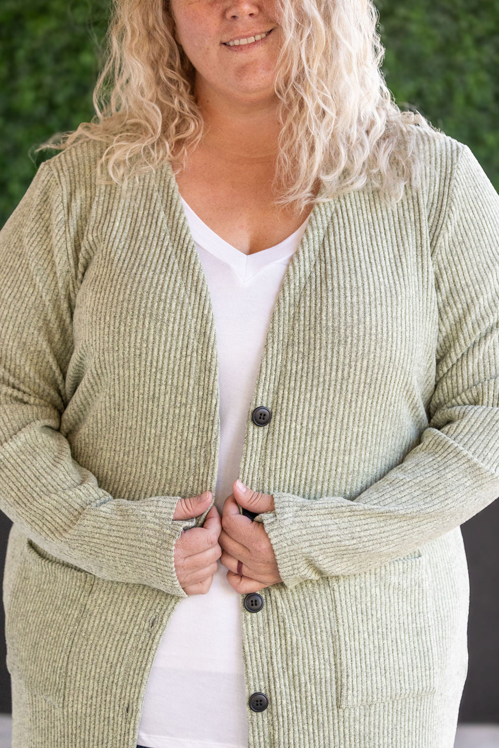 IN STOCK Colbie Ribbed Cardigan - Pistachio