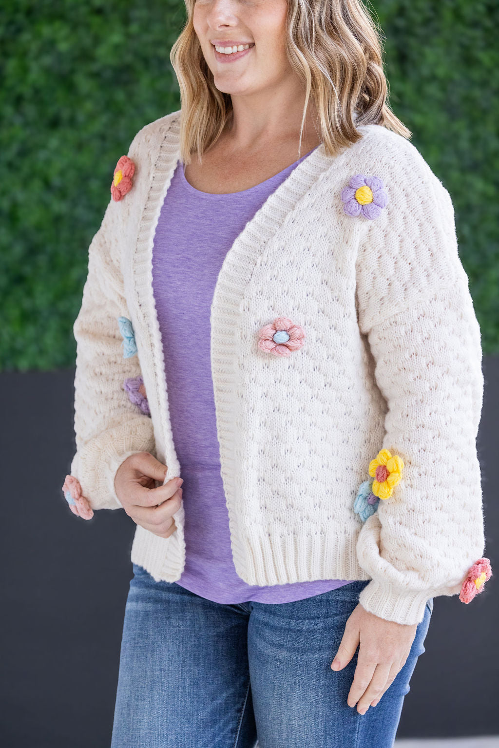 IN STOCK Flower Cardigan - Ivory