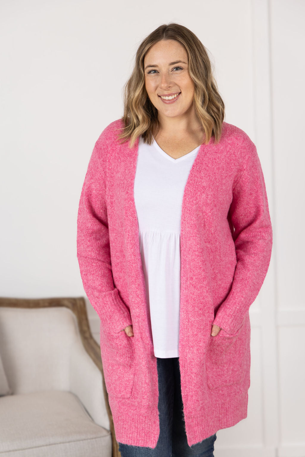 IN STOCK Madison Cozy Cardigan - Pink