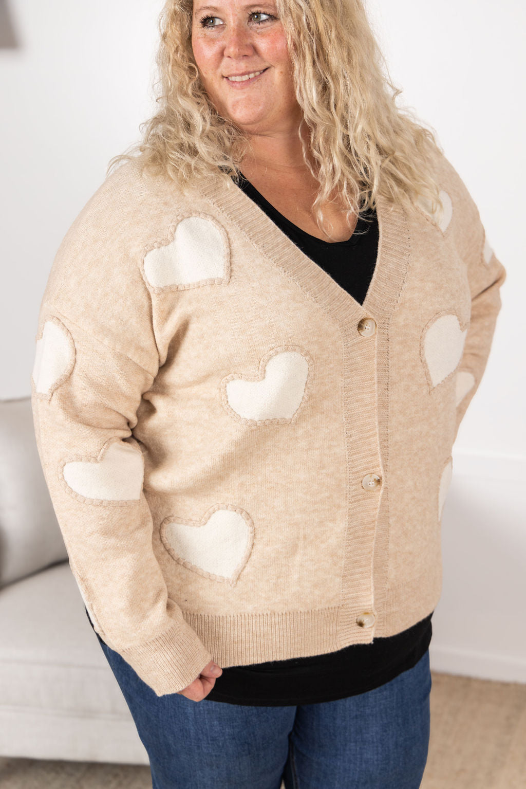 IN STOCK Sweetheart Cardigan - Tan