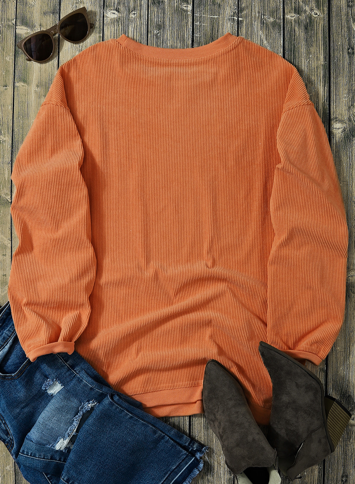 Original Corded Crewneck in Orange