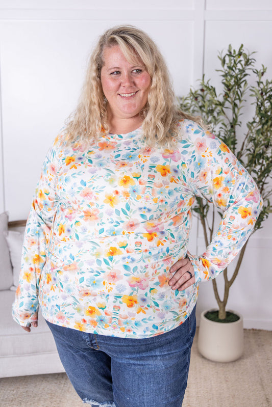 IN STOCK Blair Long Sleeve Top - Watercolor Floral