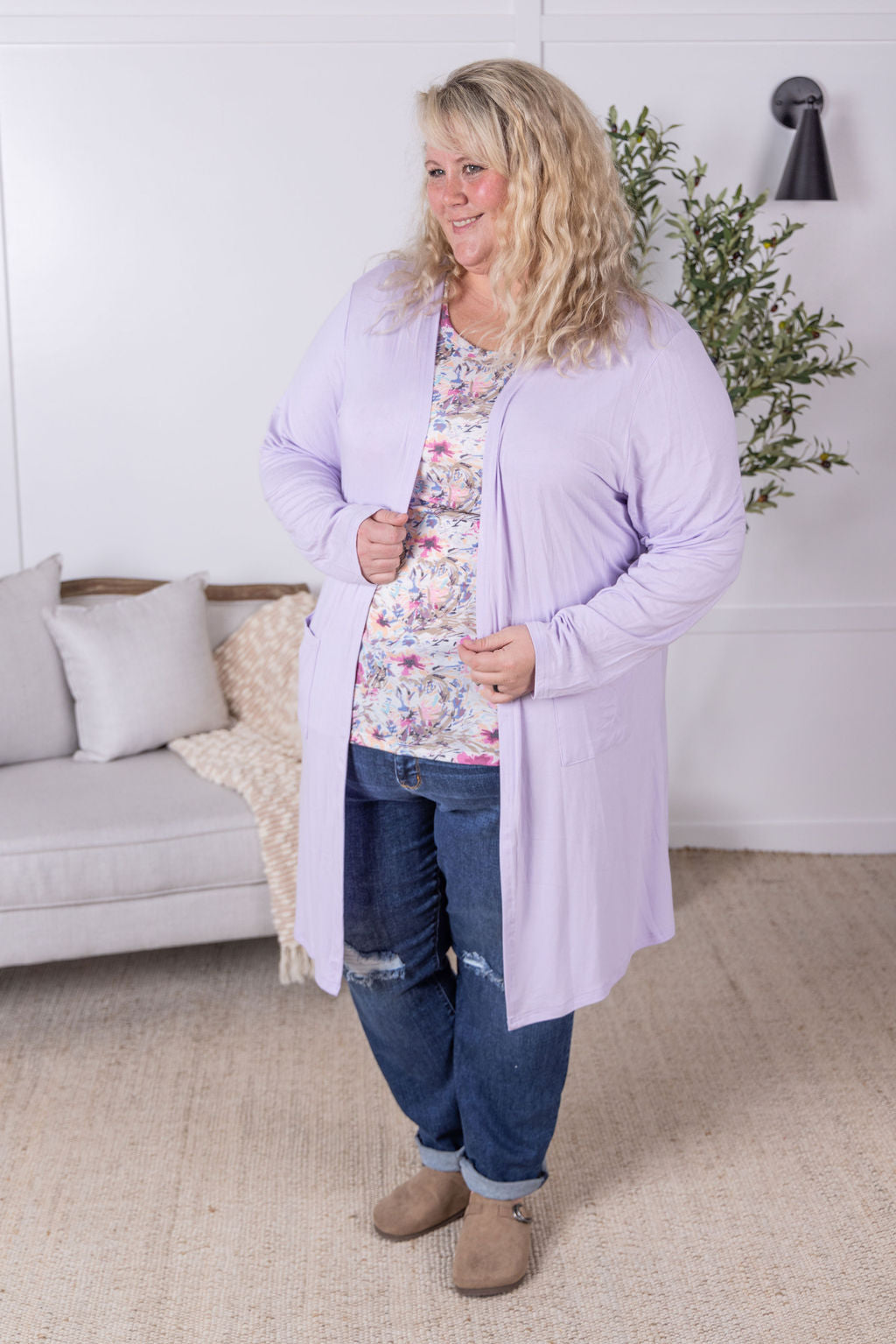 IN STOCK Classic Cardigan - Lavender