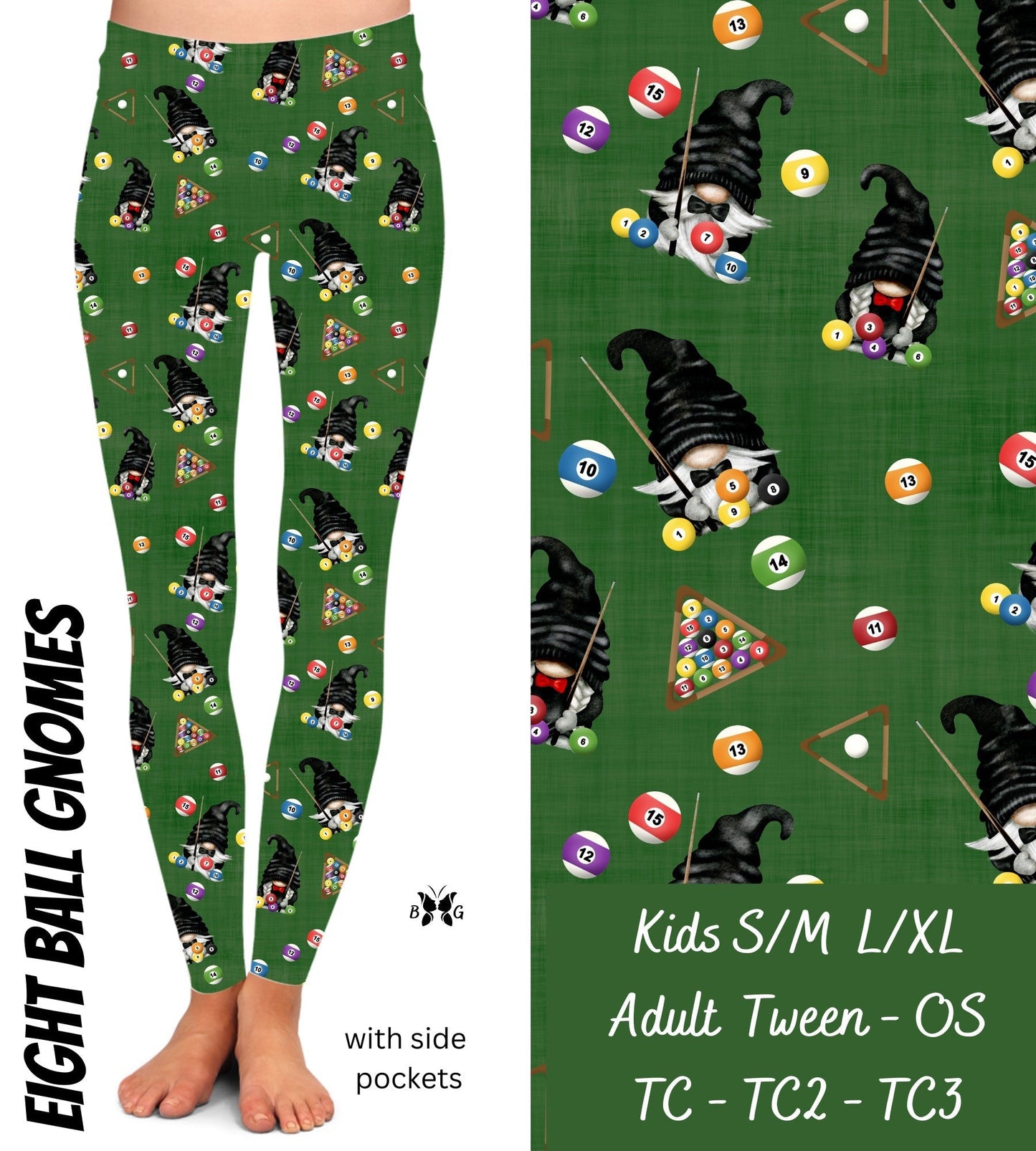 *Clearance* Price Drops in Cart! Eight Ball Gnomes - Leggings with Pockets