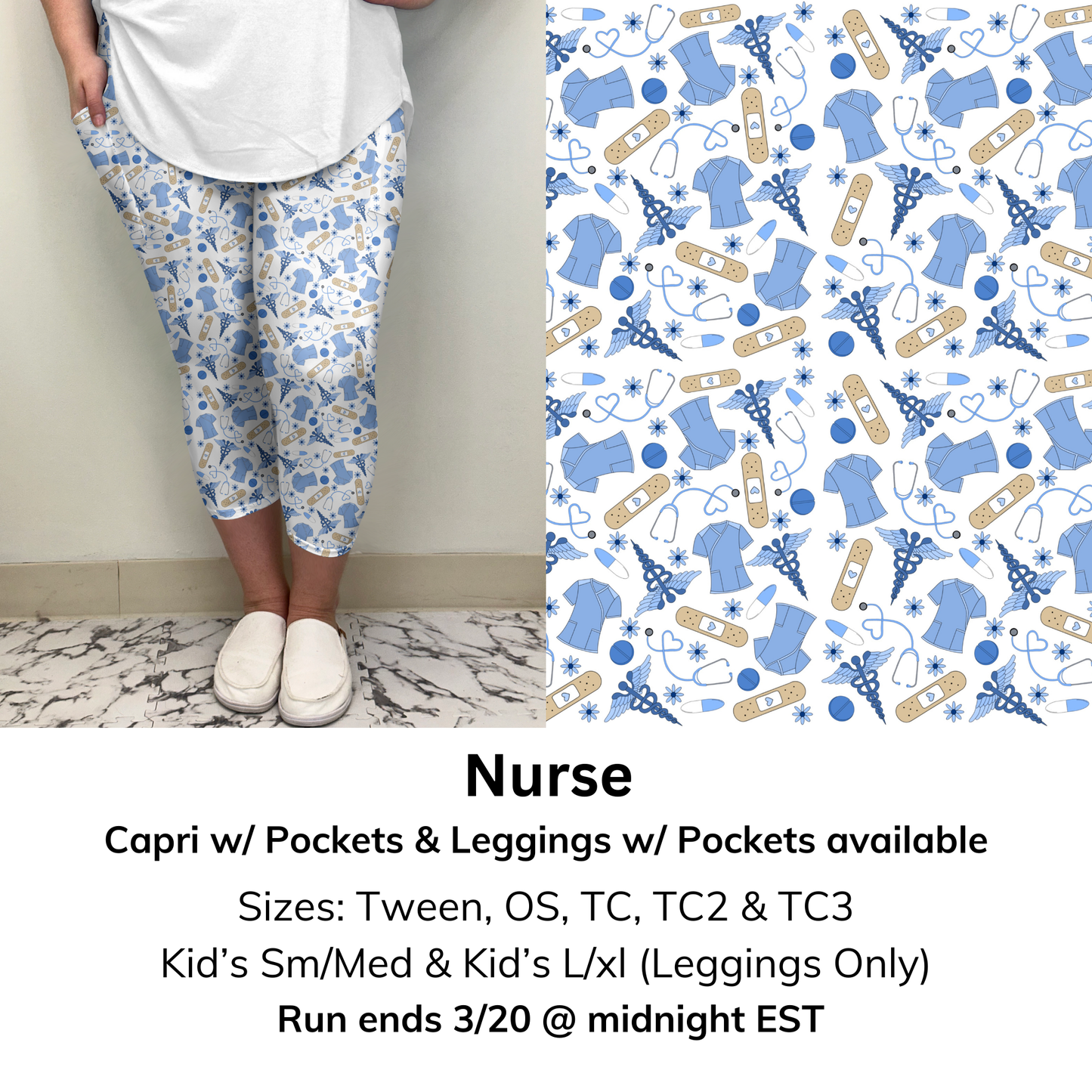 Nurse Capri/Leggings w/ Pockets (Kid's Leggings too!) | Run ends 3/20 | ETA 32 Days