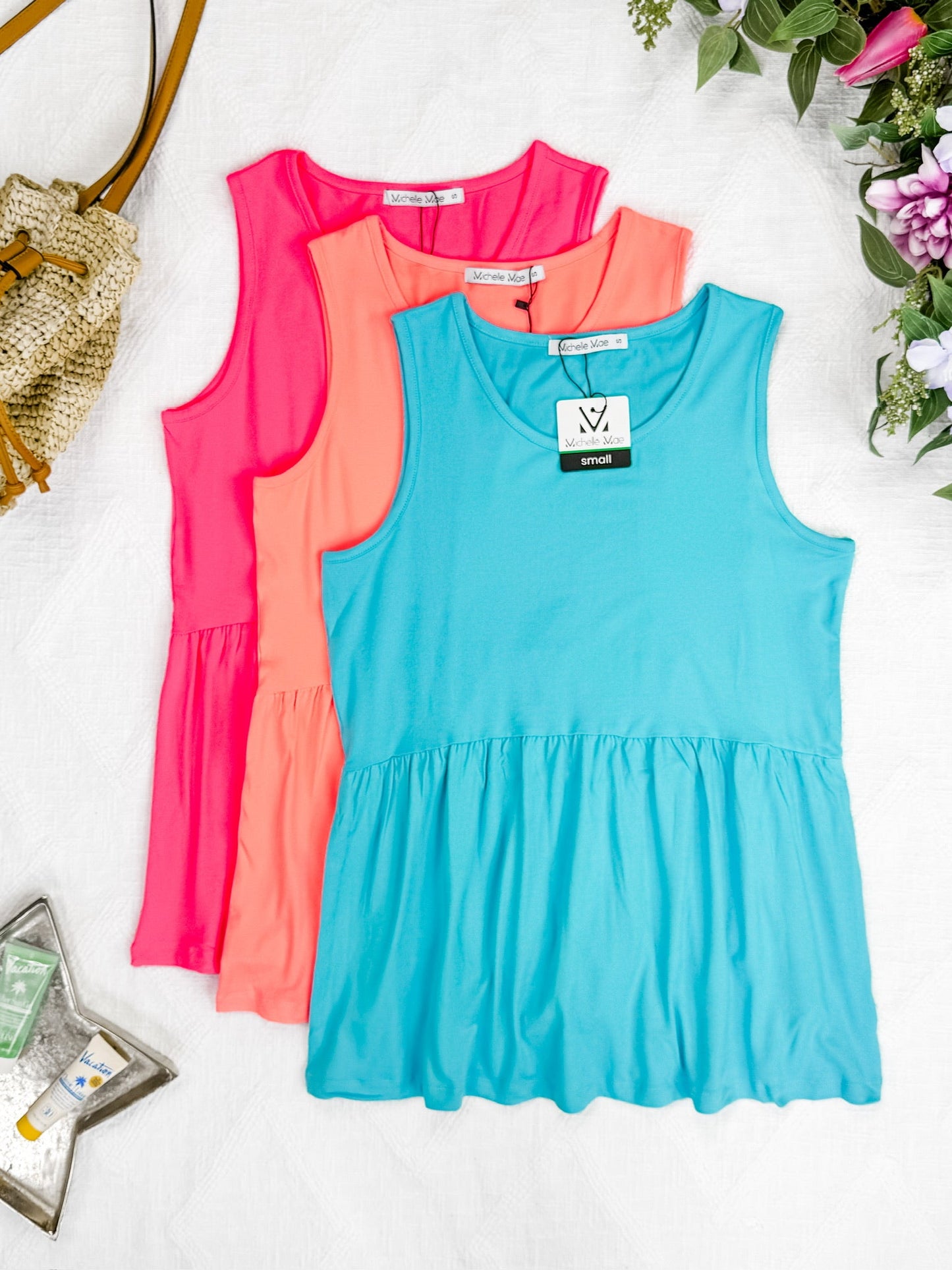 IN STOCK Renee Ruffle Tank - Ocean Blue