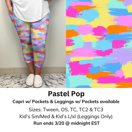 Pastel Pop Capri/Leggings w/ Pockets (Kid's Leggings too!) | Run ends 3/20 | ETA 32 Days