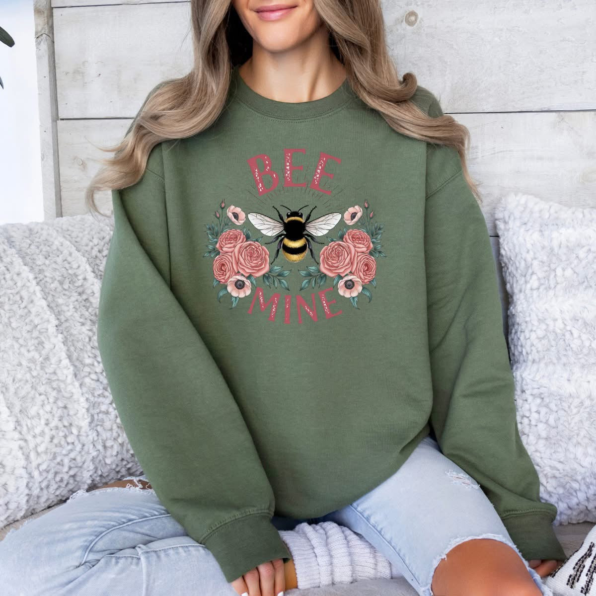 Bee Mine - Sweatshirt - Choose your Color/Size!  (Shipping Rates Apply)