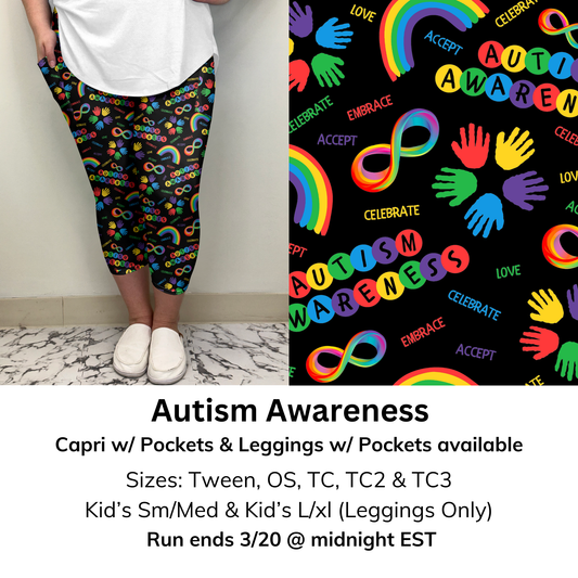 Autism Awareness Capri/Leggings w/ Pockets (Kid's Leggings too!) | Run ends 3/20 | ETA 32 Days