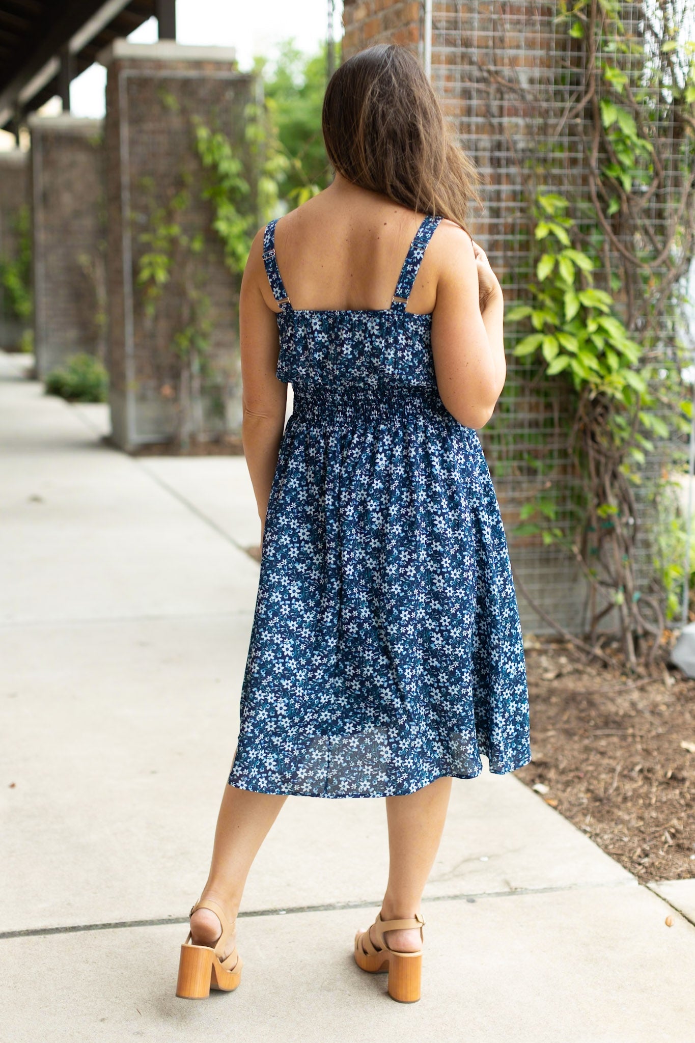 IN STOCK Cassidy Midi Dress - Blue Floral Mix