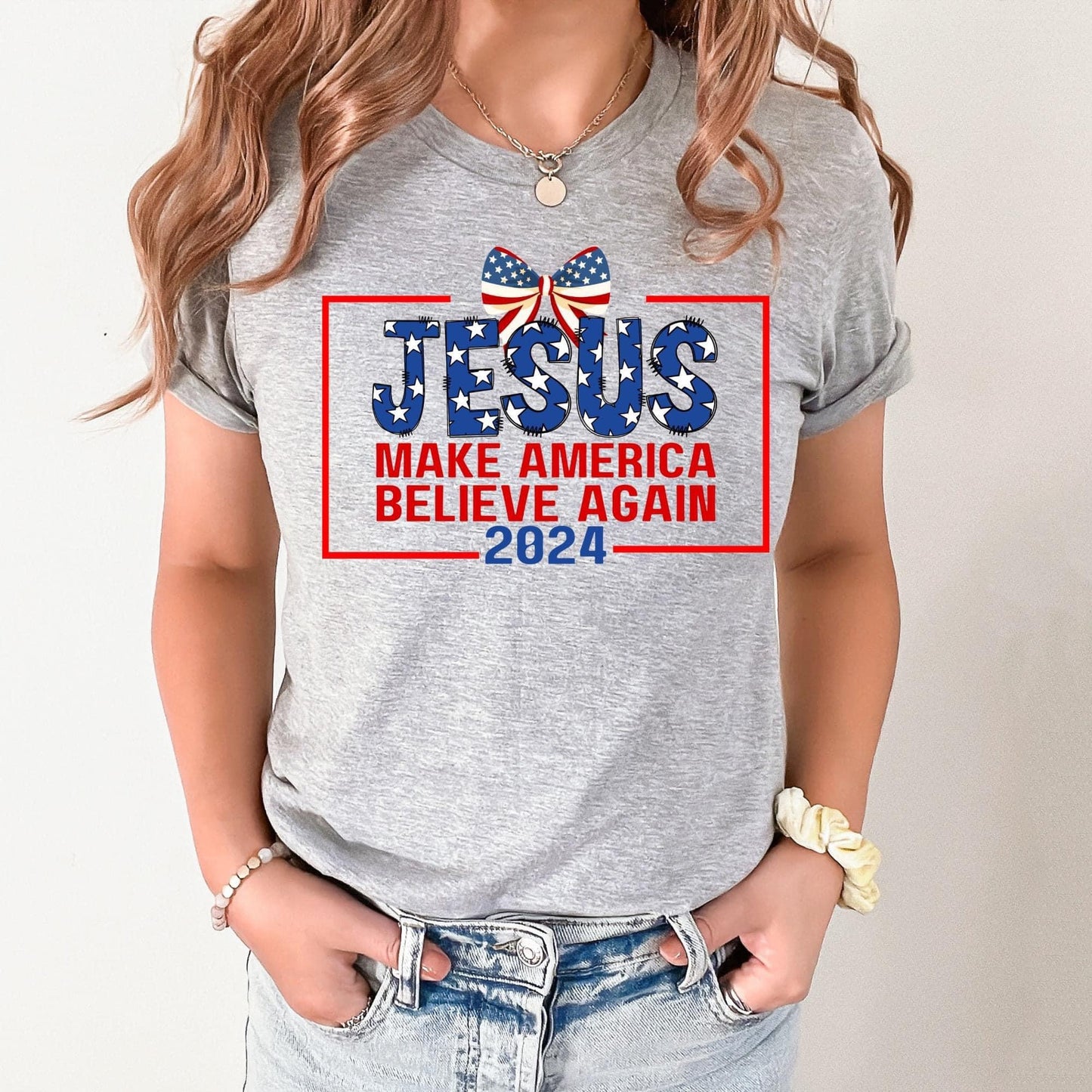 Patriotic Bows -Jesus