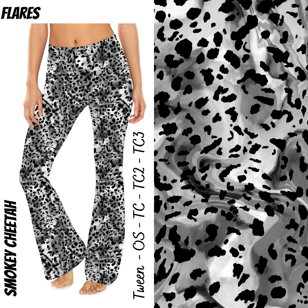 Smokey Cheetah - Yoga Flares with Pockets