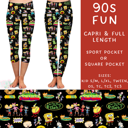 Batch #297 - Cool Characters 8 - Closes 3/3 - ETA late April - 90s Fun Full and Capri Length Leggings