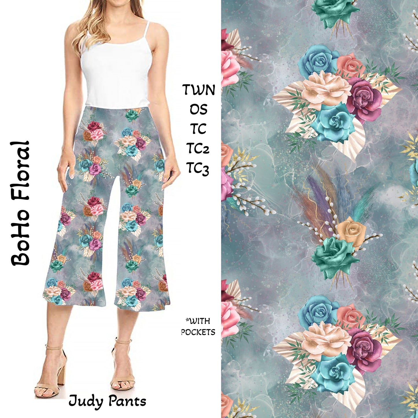 Boho Floral Judy Pants with Pockets