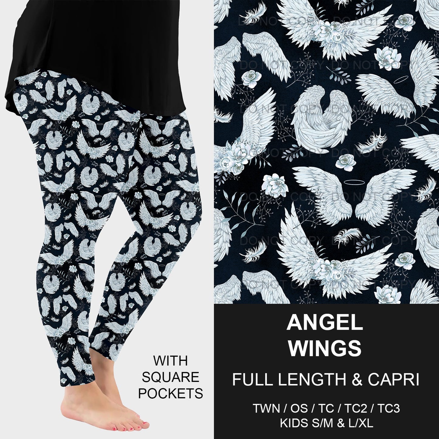 B219 - Preorder Angel Wings Leggings w/ Pockets (Closes 3/23. ETA: early June)