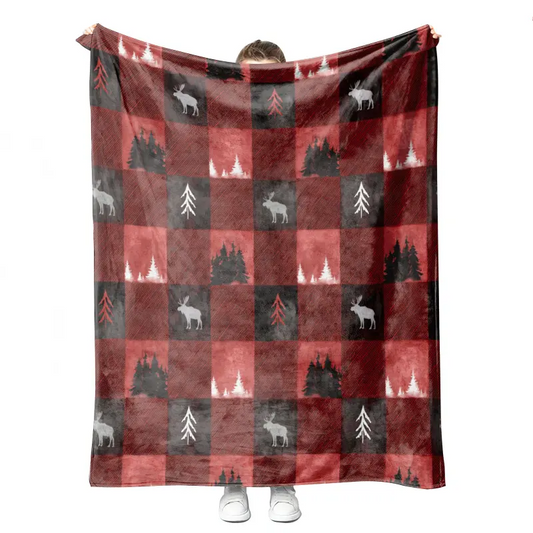 Moose Plaid Blanket