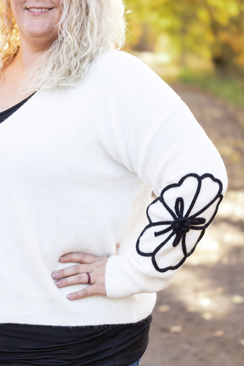 *Clearance* Price Drops in Cart! IN STOCK Black Floral Sweater Cardigan