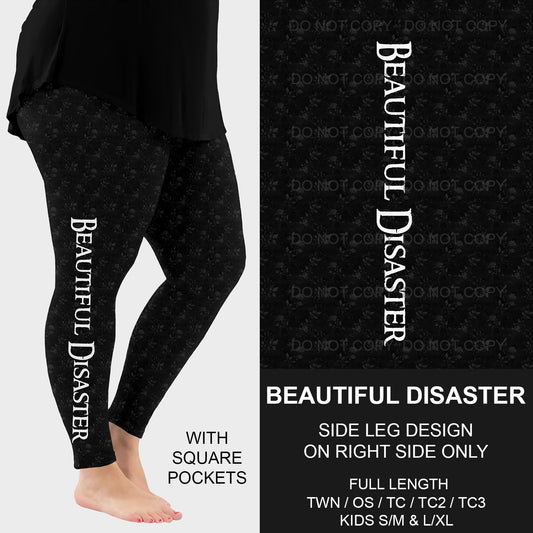 B192 - Preorder Beautiful Disaster Side Design Leggings w/ Pockets (Closes 11/10. ETA mid Jan)