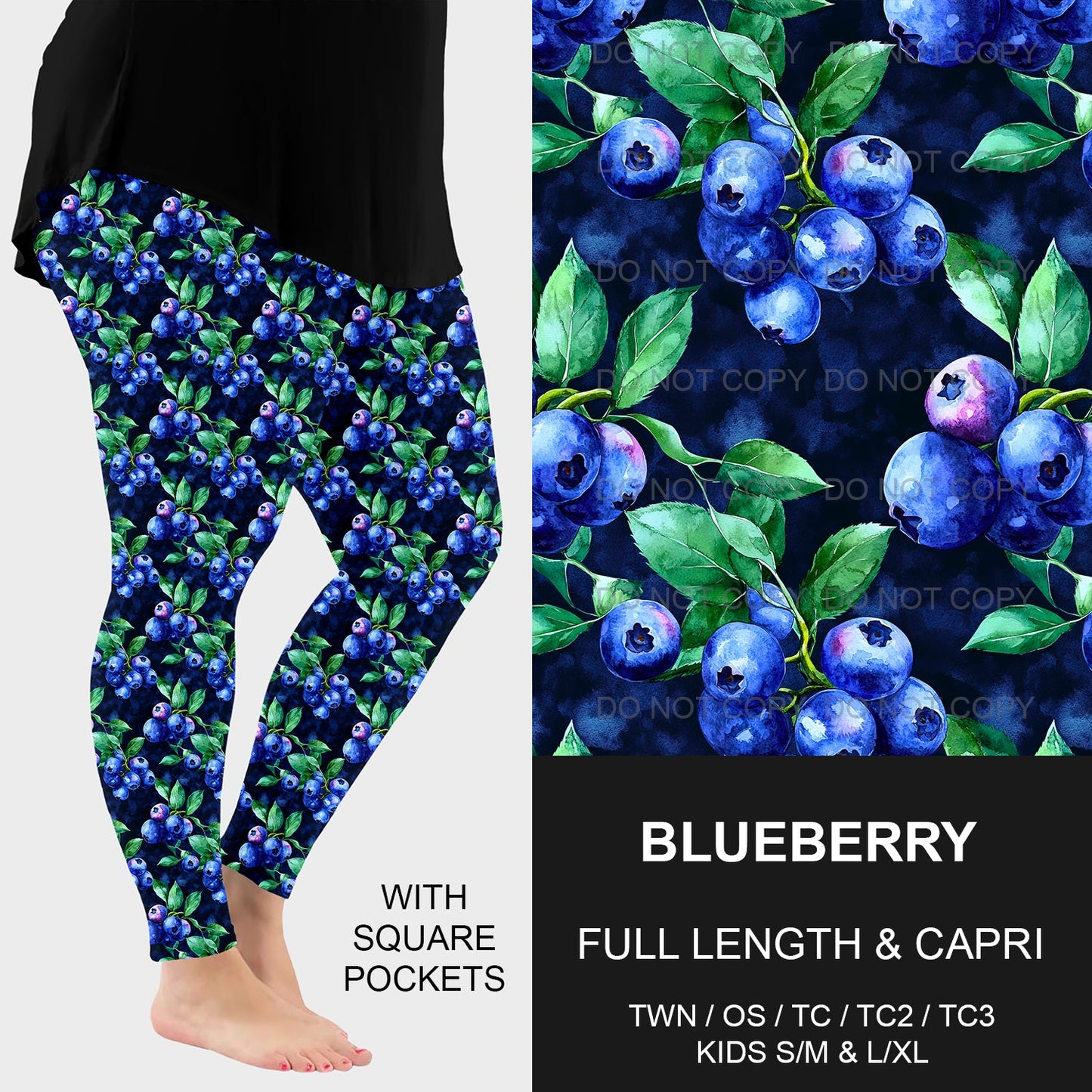 B219 - Preorder Blueberry Leggings w/ Pockets (Closes 3/23. ETA: early June)