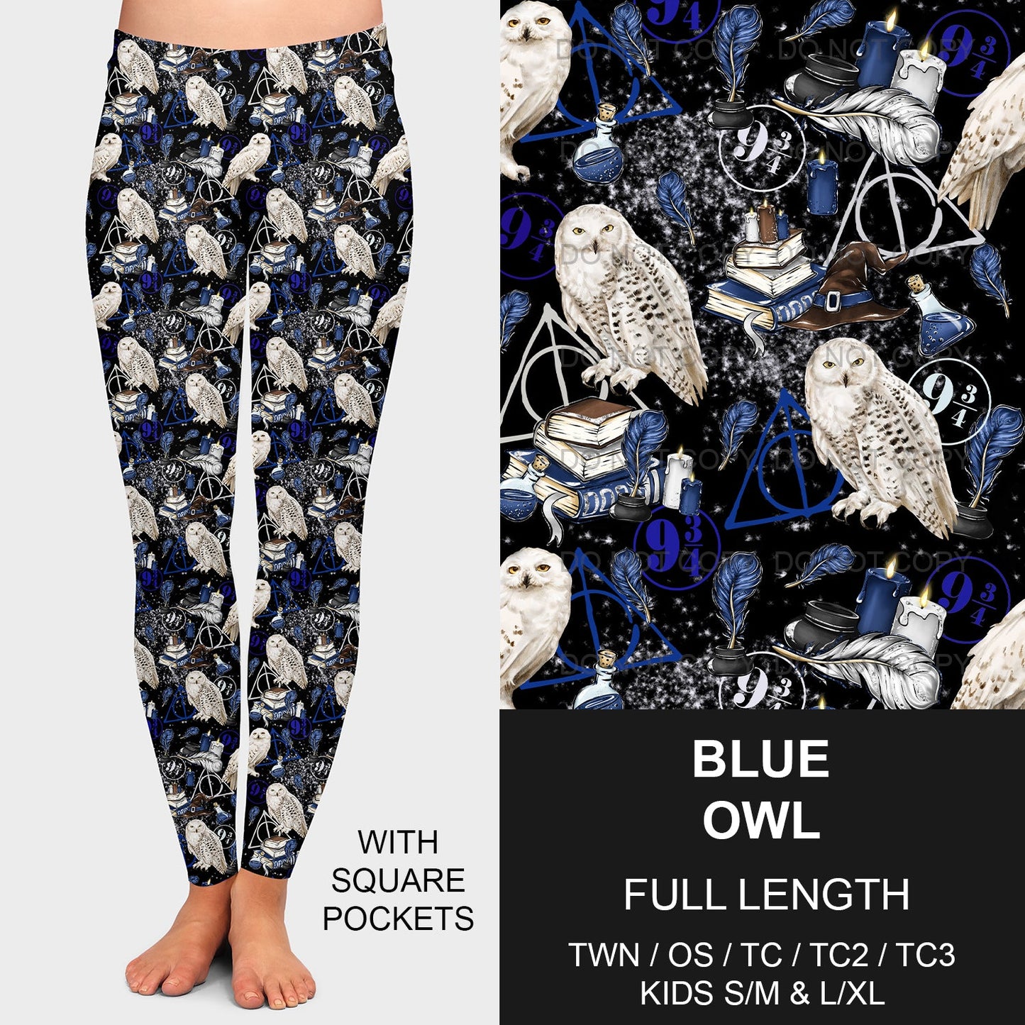 B191 - Preorder Blue Owl Leggings w/ Pockets (Closes 11/03. ETA mid Jan.)