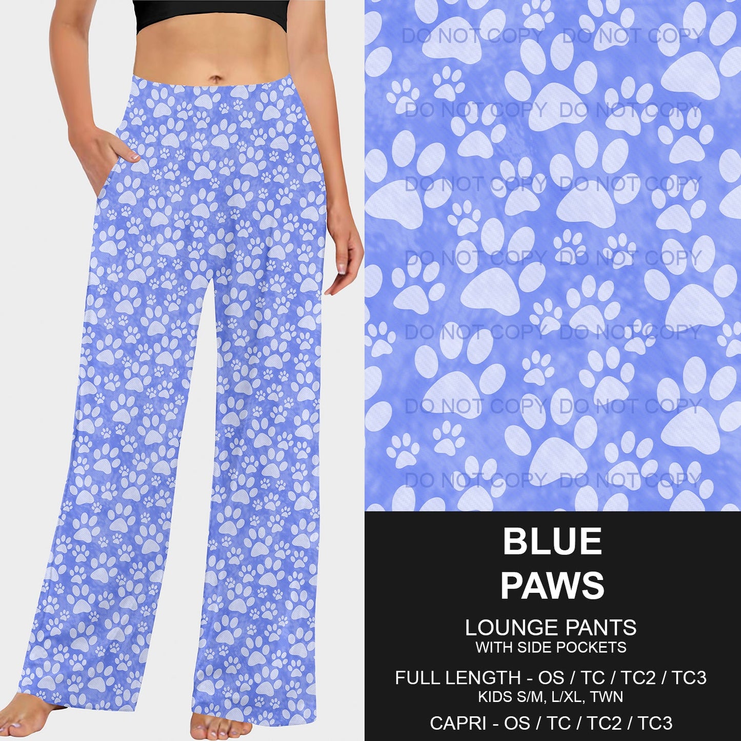 B218 - Preorder Blue Paws Lounge Pants (Closes 3/16. ETA: early June)