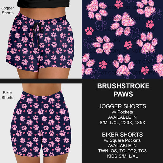 B218 - Preorder Brushstroke Paws Jogger/Biker Shorts w/ Pockets (Closes 3/16. ETA: early June)