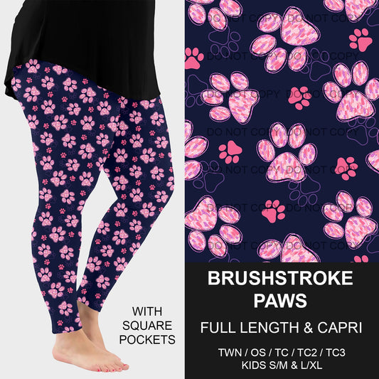 B218 - Preorder Brushstroke Paws Leggings w/ Pockets (Closes 3/16. ETA: early June)