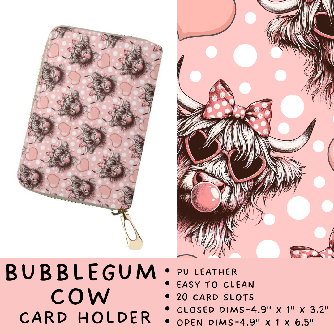 Batch #309 - Card Holders & Mini Backpacks - Closing 3/24 - ETA late May - Bubblegum Cow Card Holder