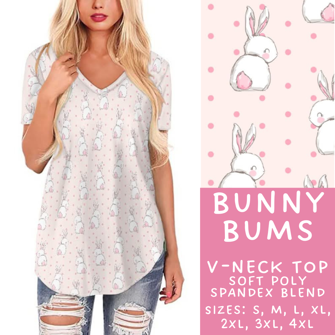 Batch #279 - Hop to it Collection Presale - Closes 1/30, ETA Early April - Bunny Bums V-Neck Tee