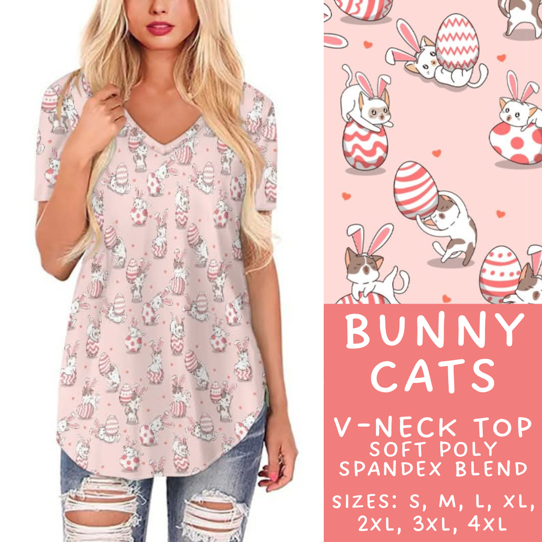 Batch #279 - Hop to it Collection Presale - Closes 1/30, ETA Early April - Bunny Cats V-Neck Tee