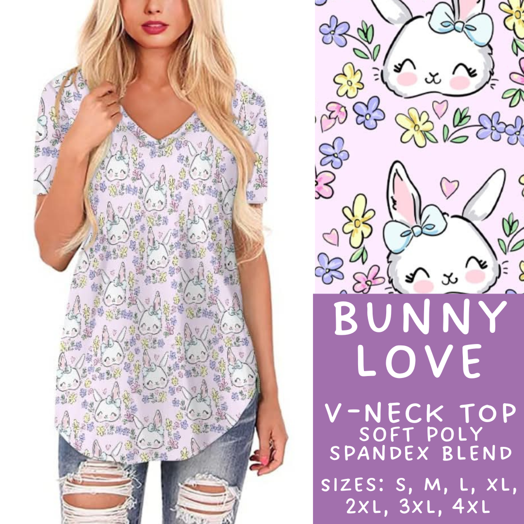 Batch #279 - Hop to it Collection Presale - Closes 1/30, ETA Early April - Bunny Love V-Neck Tee