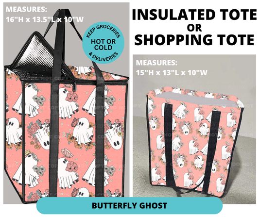 Preorder! Closes 12/30. ETA March. Butterfly Ghost Shopping or Insulated Tote