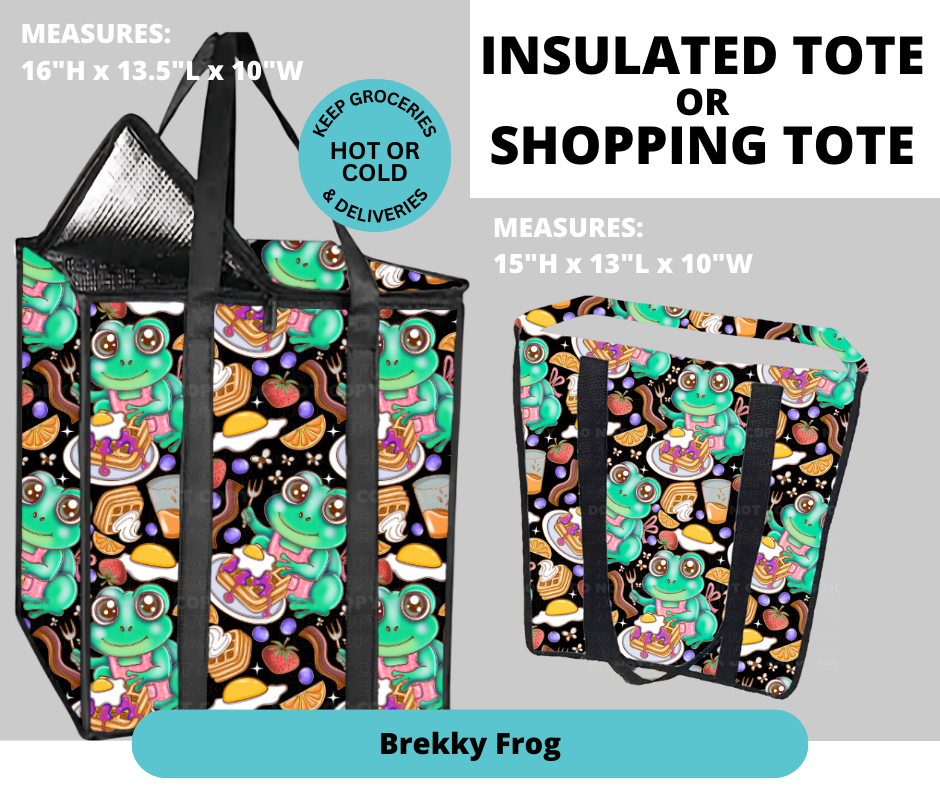 Preorder! Closes 2/26. ETA May. Brekky Frog Shopping & Insulated Tote