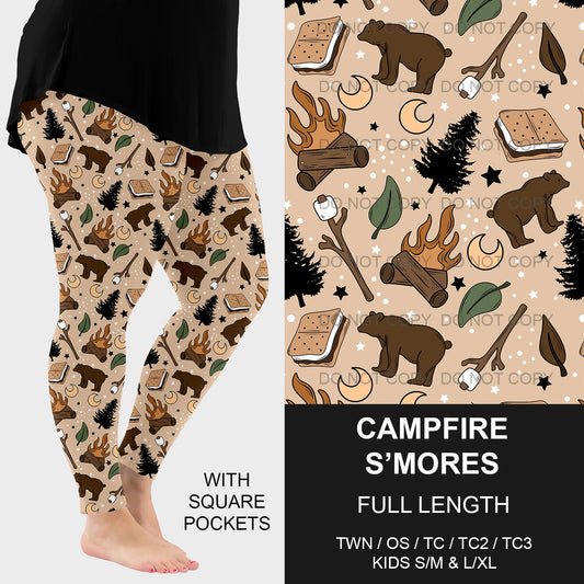 B214 - Preorder Campfire S'mores Leggings w/ Pockets (Closes 2/23. ETA mid may)