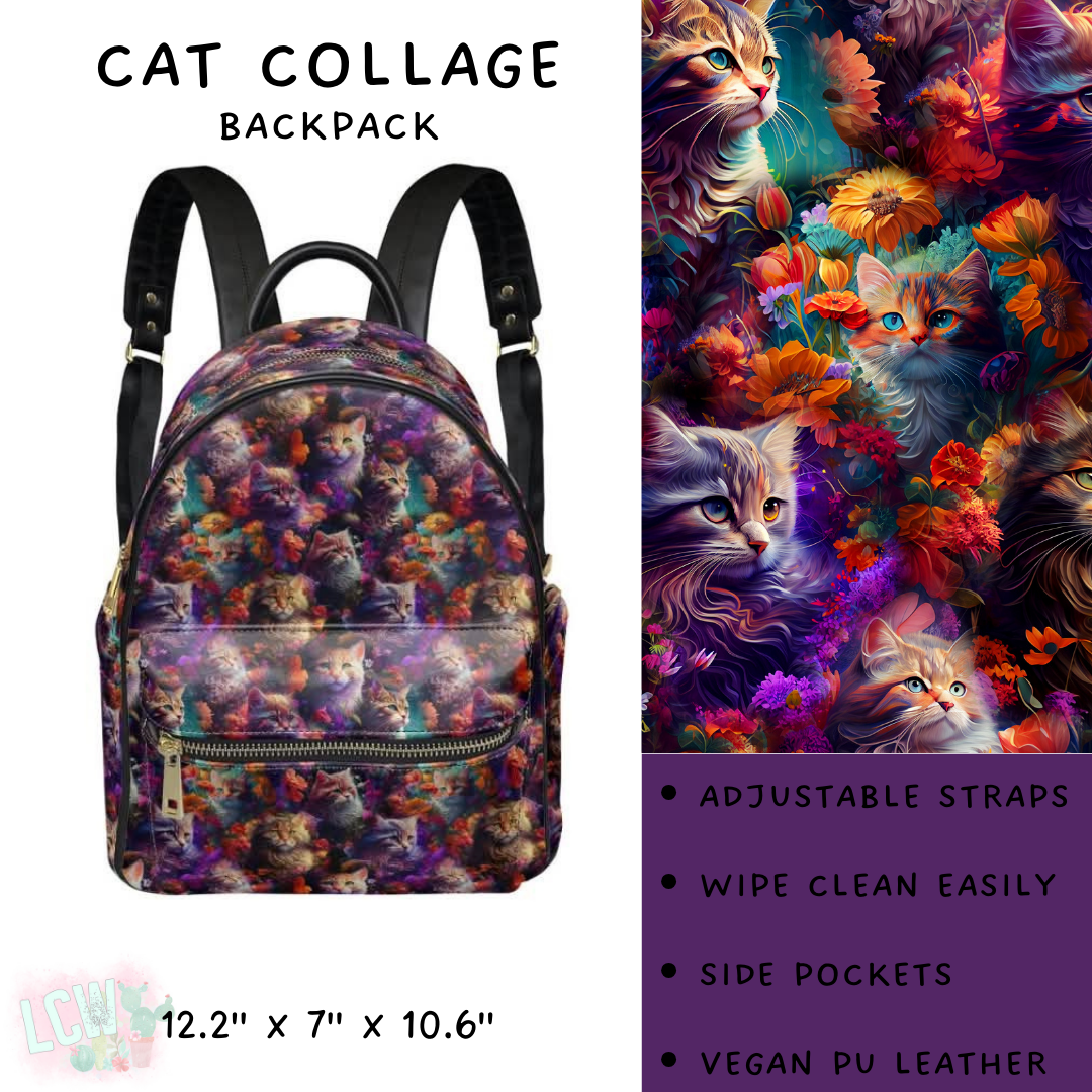 Batch #309 - Card Holders & Mini Backpacks - Closing 3/24 - ETA late May - Cat Collage Mini Backpack