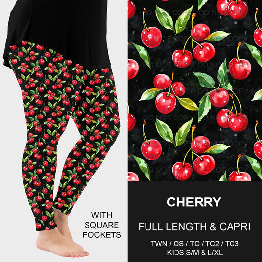 B219 - Preorder Cherry Leggings w/ Pockets (Closes 3/23. ETA: early June)