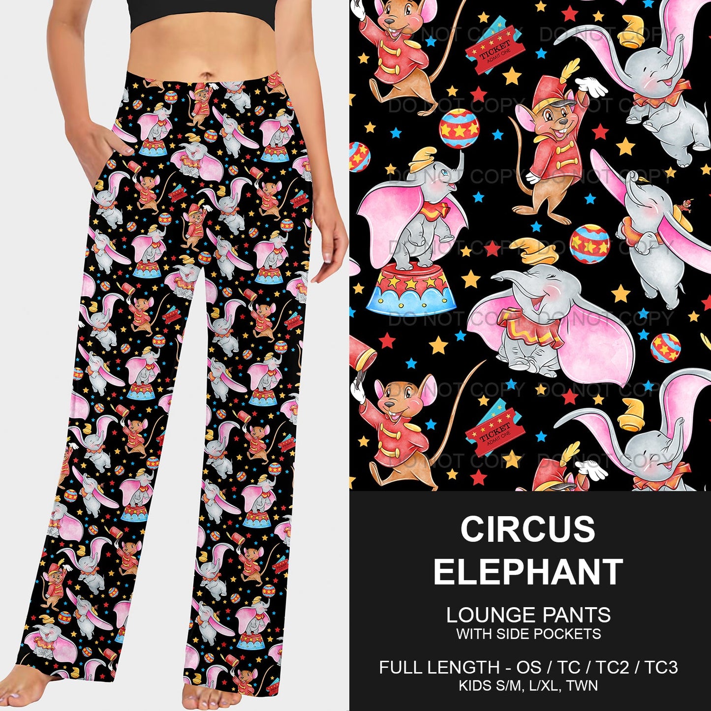 B191 - Preorder  Circus Elephant Lounge Pants (Closes 11/03. ETA mid Jan.)