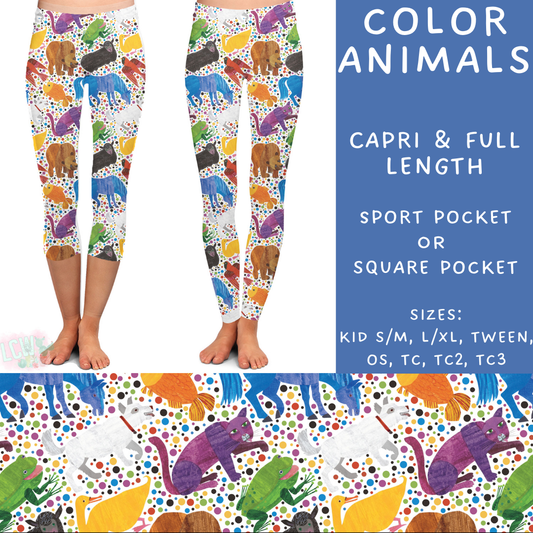 Batch #308 - Storybook Collection 2 - Closes 3/21 - ETA mid May - Color Animals Full and Capri Length Leggings