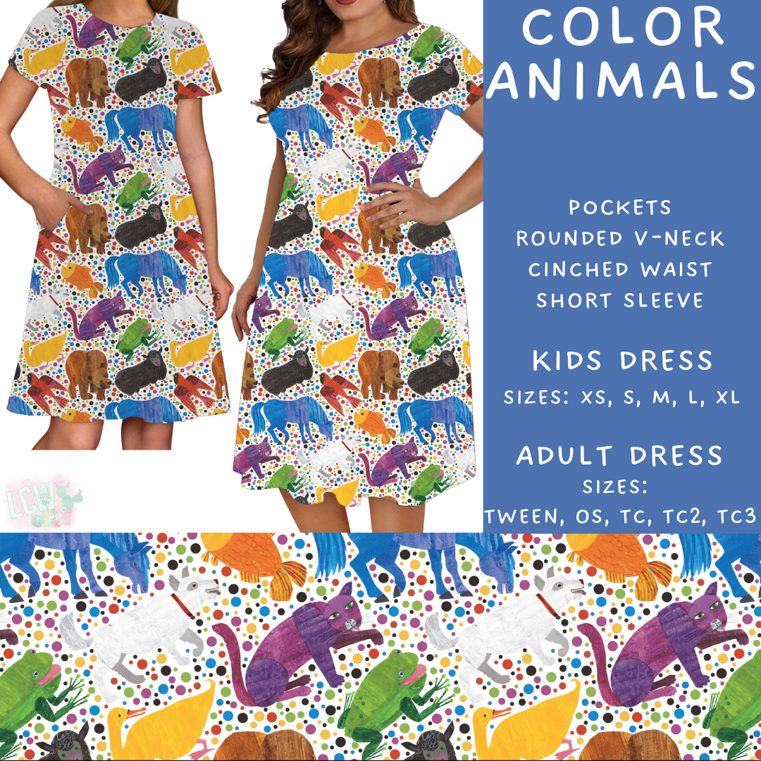 Batch #308 - Storybook Collection 2 - Closes 3/21 - ETA mid May - Color Animals Adult & Kids Dresses