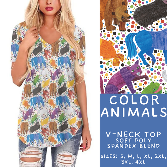 Batch #308 - Storybook Collection 2 - Closes 3/21 - ETA mid May - Color Animals V-Neck Tee