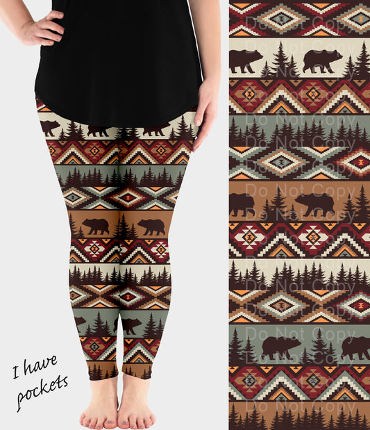 RTS - Country Bear Leggings w/ Pockets