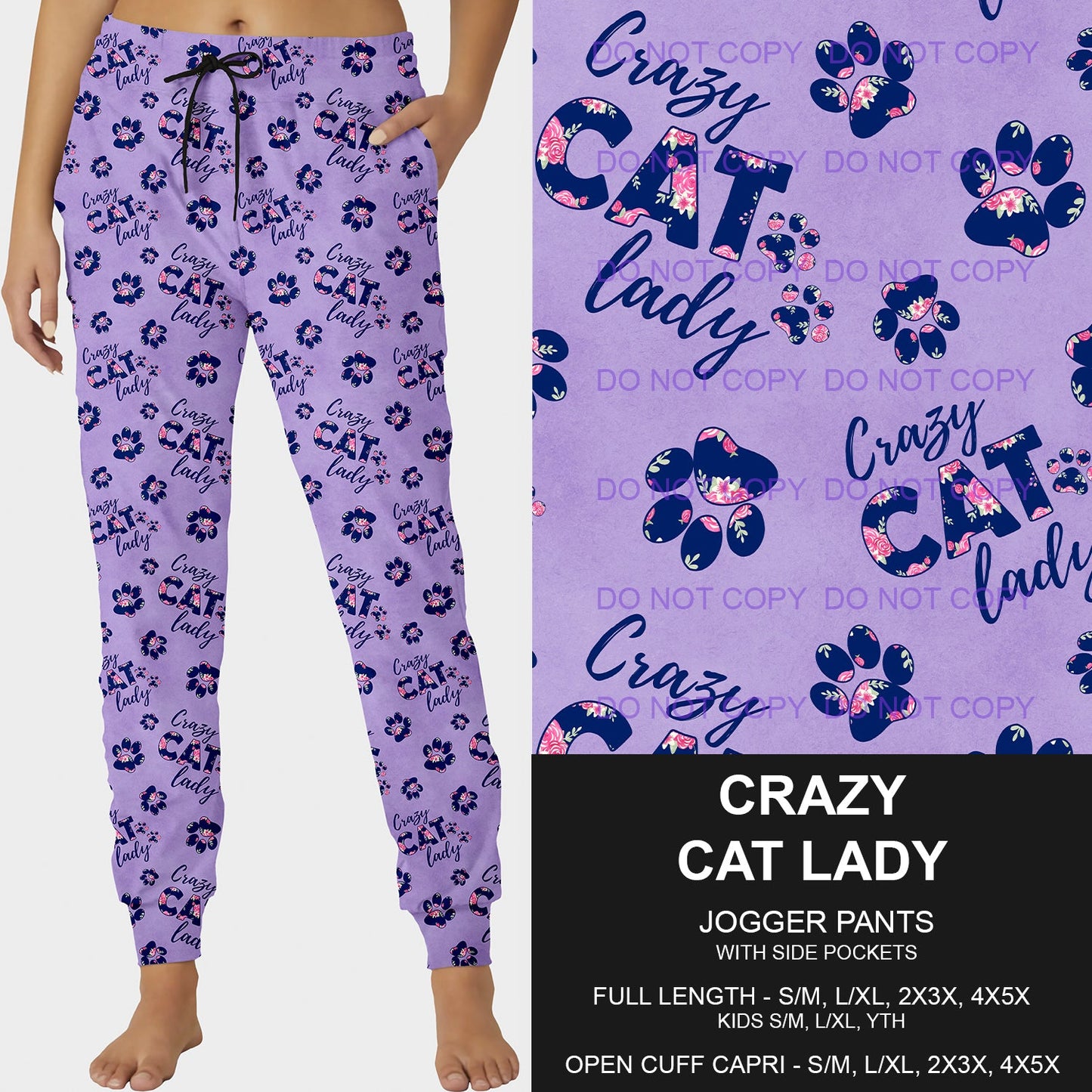 B218- Preorder Crazy Cat Lady Joggers (Closes 3/16. ETA: early June)