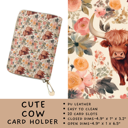 Batch #309 - Card Holders & Mini Backpacks - Closing 3/24 - ETA late May - Cute Cow Card Holder