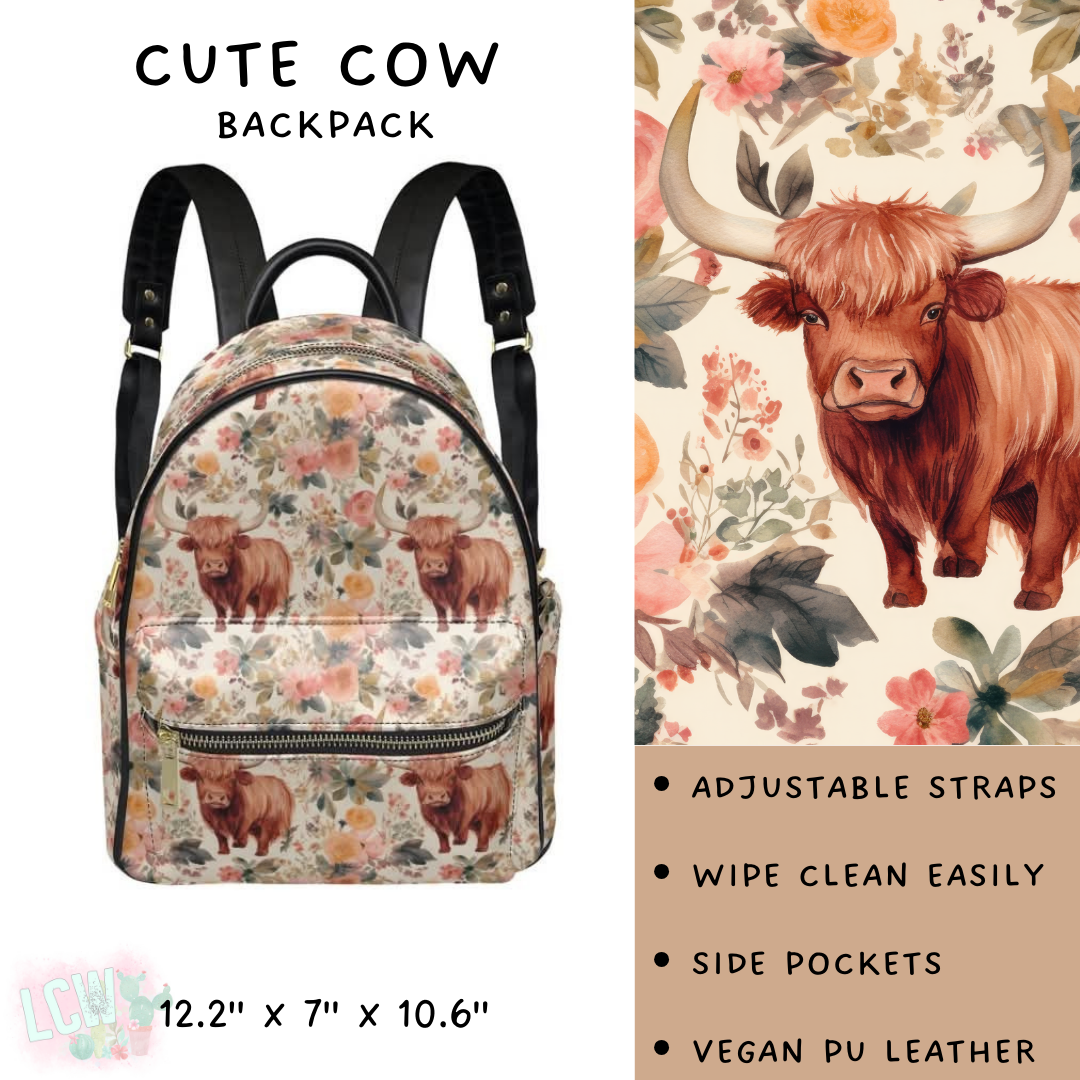 Batch #309 - Card Holders & Mini Backpacks - Closing 3/24 - ETA late May - Cute Cow Mini Backpack