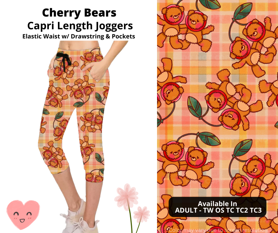 Preorder! Closes 3/3. ETA June. Cherry Bear Jogger Capri