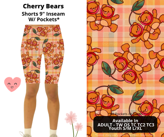 Preorder! Closes 3/3. ETA June. Cherry Bears 9" Inseam Shorts w/wo Pockets